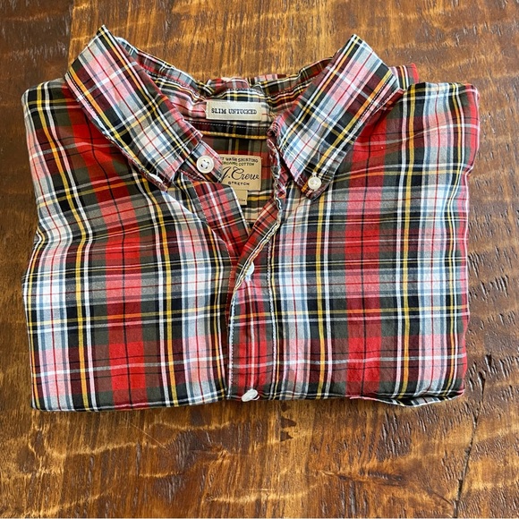 JCREW L PLAID SLIM UNTUCKED PLAID BUTTON UP - Picture 3 of 3
